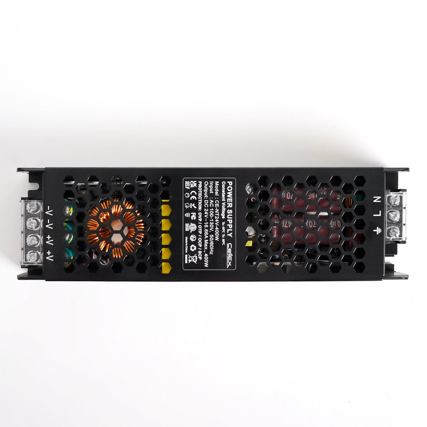 LED Driver 24V 400W IP20 ETL Listed, Power Supply AC 100-130V 50-60Hz, Ultra Slim Fanless Transformer for LED Lights