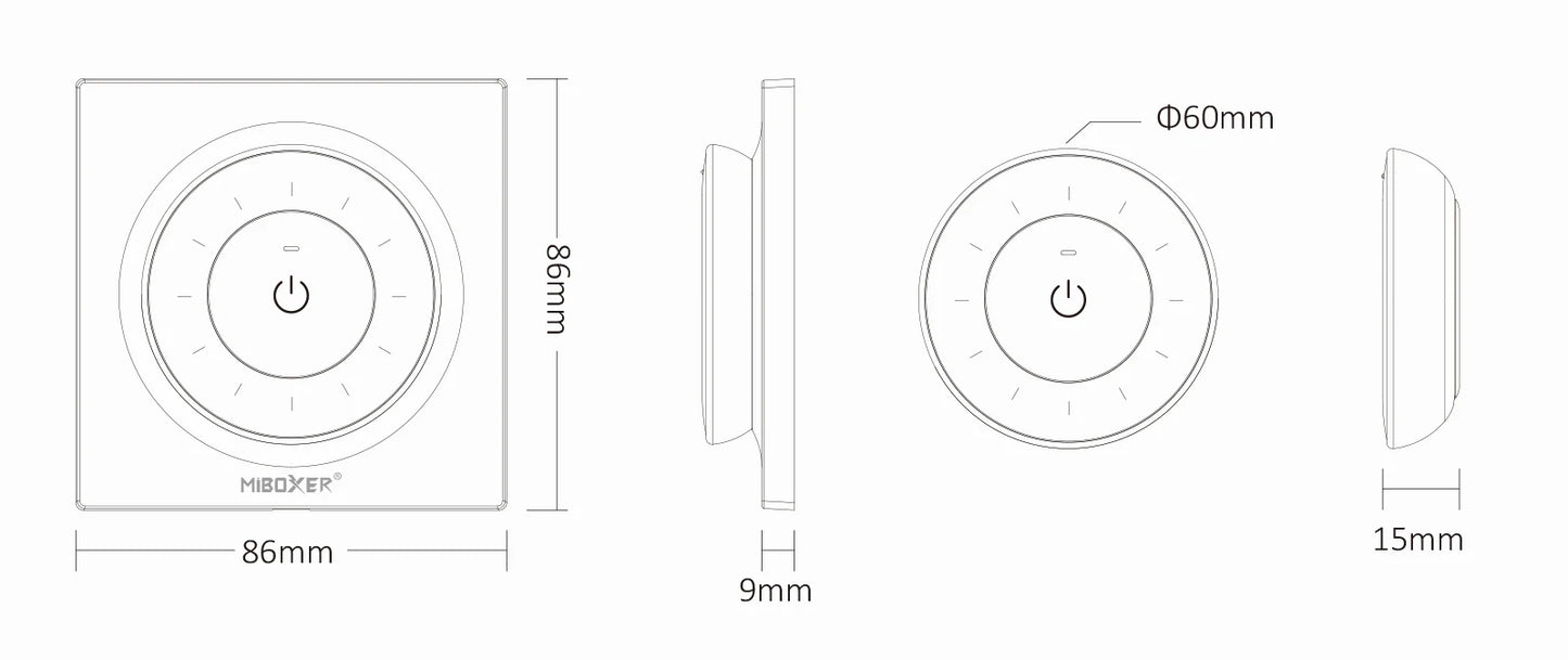 K3-W - 1-Zone Rotating Wheel CCT Remote White