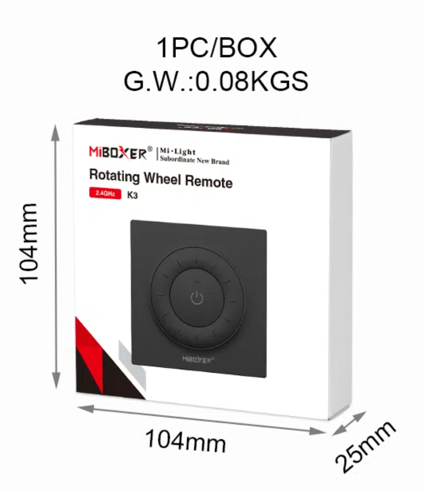 K3-W - 1-Zone Rotating Wheel CCT Remote White