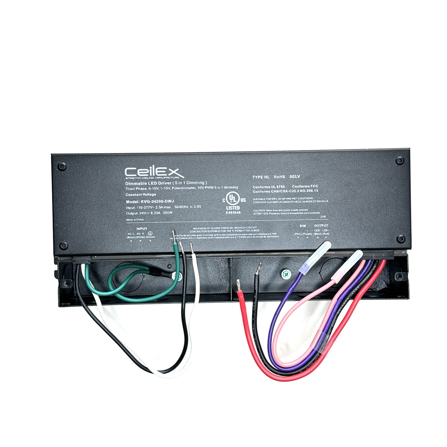Triac Dimmable LED Driver 24V 200W IP67 UL Listed Compatible with Lutron Dimmer, Transformer for LED Lights, Dimmable Power Supply 5 in 1 Triac/0-10V/1-10V/Potentiometer/10V PWM