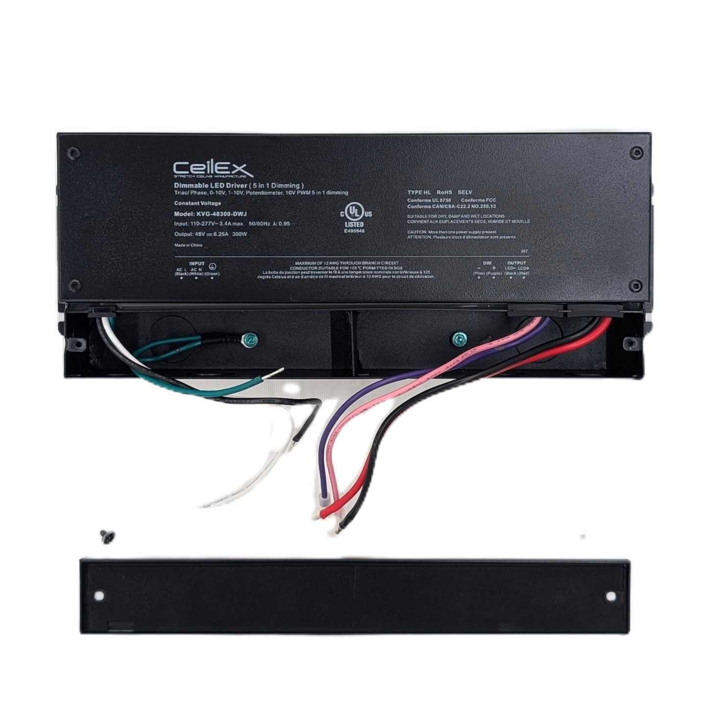 Triac Dimmable LED Driver 48V 300W IP67 UL Listed Compatible with Lutron Dimmer, Transformer for LED Lights, Dimmable Power Supply 5 in 1 Triac/0-10V/1-10V/Potentiometer/10V PWM