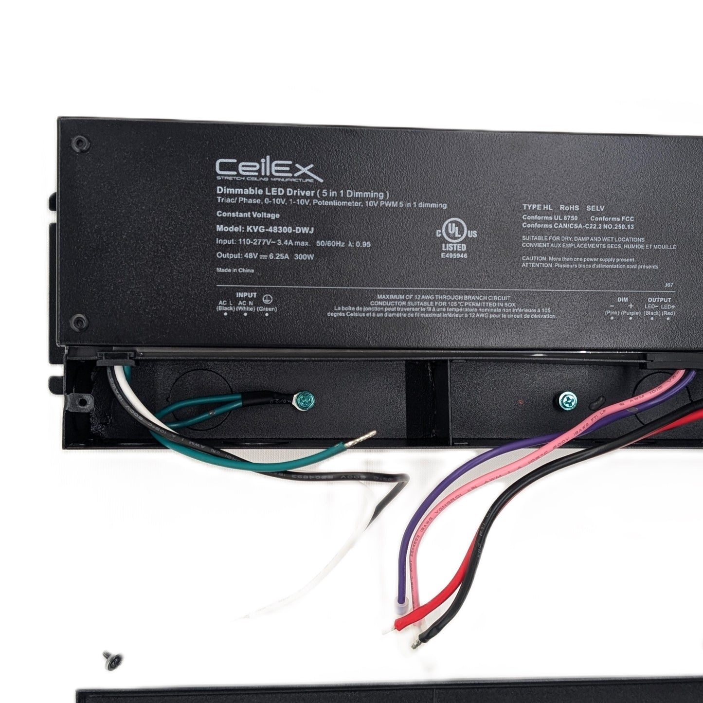 Triac Dimmable LED Driver 48V 300W IP67 UL Listed Compatible with Lutron Dimmer, Transformer for LED Lights, Dimmable Power Supply 5 in 1 Triac/0-10V/1-10V/Potentiometer/10V PWM