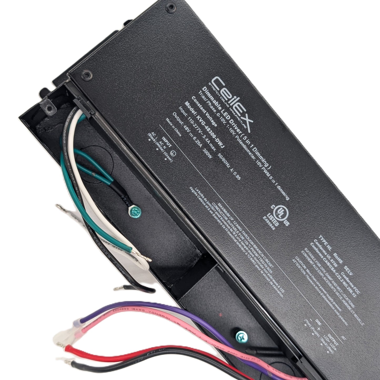 Triac Dimmable LED Driver 48V 300W IP67 UL Listed Compatible with Lutron Dimmer, Transformer for LED Lights, Dimmable Power Supply 5 in 1 Triac/0-10V/1-10V/Potentiometer/10V PWM