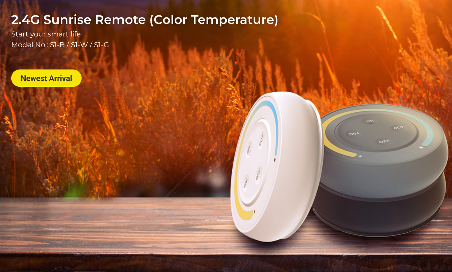 S1-B - 1-Zone 2.4G Sunrise Remote (Color Temperature) Black
