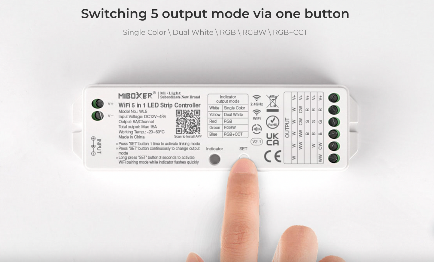 WL5 - 5 in 1 LED Strip Controller (WiFi+2.4G)