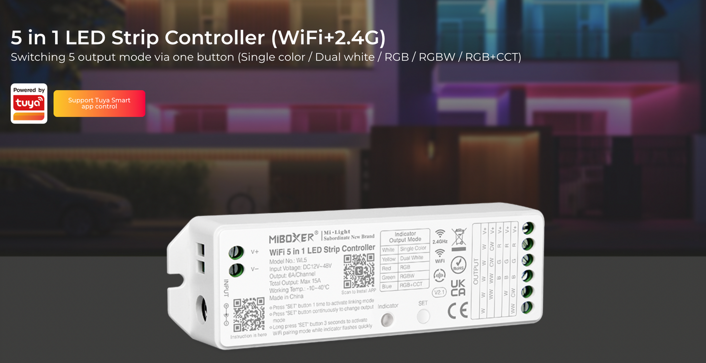 WL5 - 5 in 1 LED Strip Controller (WiFi+2.4G)