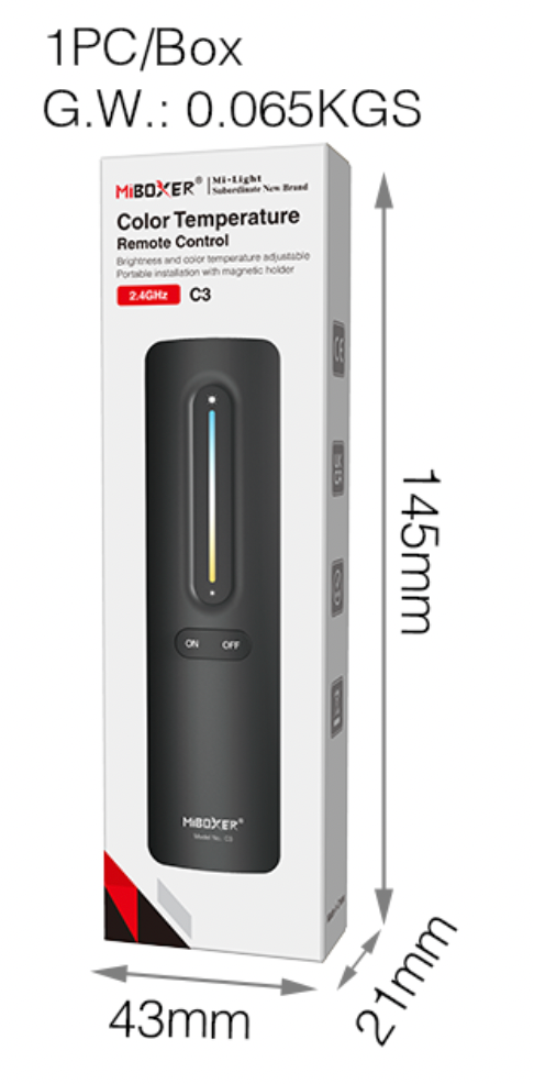 C3-W - 1-Zone CCT Remote (White)