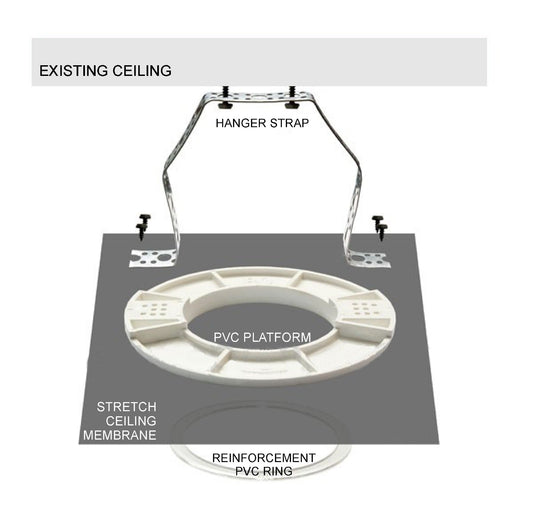 D6.1" (155 mm) Black Stretch Ceilings Reinforcement Circle Rings/Protective Thermal Rings for Spotlights Installation