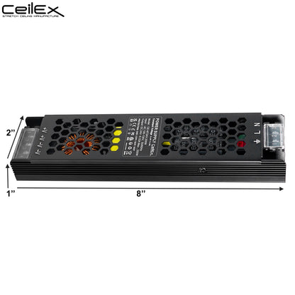 LED Driver 24V 200W IP20 ETL Listed, Power Supply AC 100-130V 50-60Hz, Ultra Slim Fanless Transformer for LED Lights