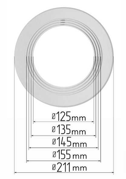 D4.92"-6.1" (125-155 mm) Stretch Ceilings Universal Circle Platforms for Spotlights Installation, Adjustable Holder Supporting Base