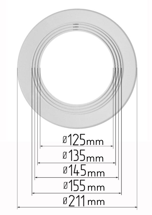 D4.92"-6.1" (125-155 mm) Stretch Ceilings Universal Circle Platforms for Spotlights Installation, Adjustable Holder Supporting Base