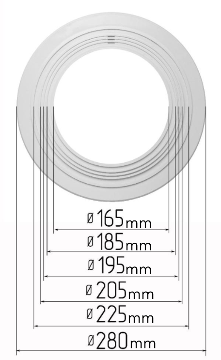 D6.5"-8.86" (165-225) mm Stretch Ceilings Universal Circle Platforms for Spotlights Installation, Adjustable Holder Supporting Base