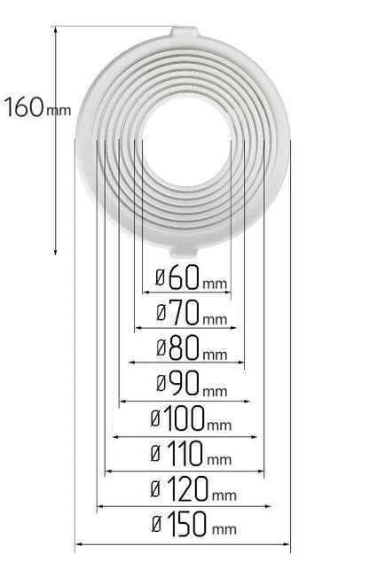 D2.36"-4.33" (60-110 mm) Stretch Ceilings Universal Circle Platforms for Spotlights Installation, Adjustable Holder Supporting Base