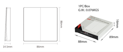 PUSH3-2 - 2 GANG PUSH Wireless Dimming Panel (2.4GHz)