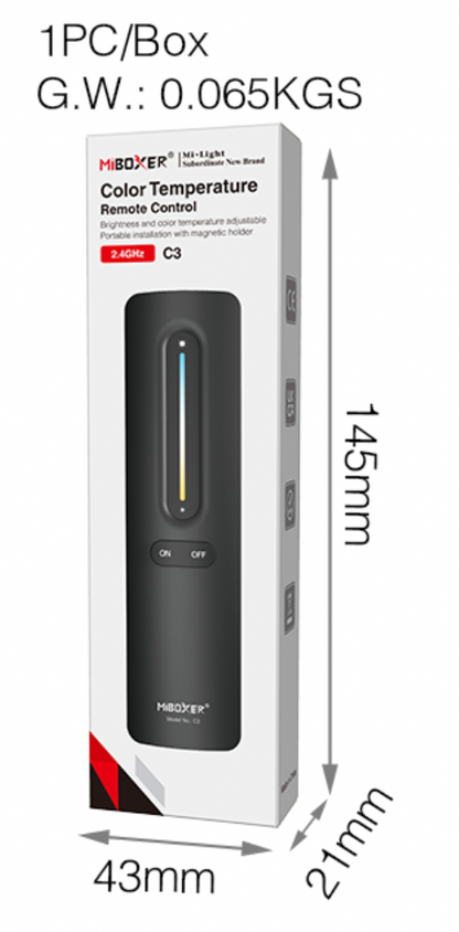 C3-W - 1-Zone CCT Remote (White)