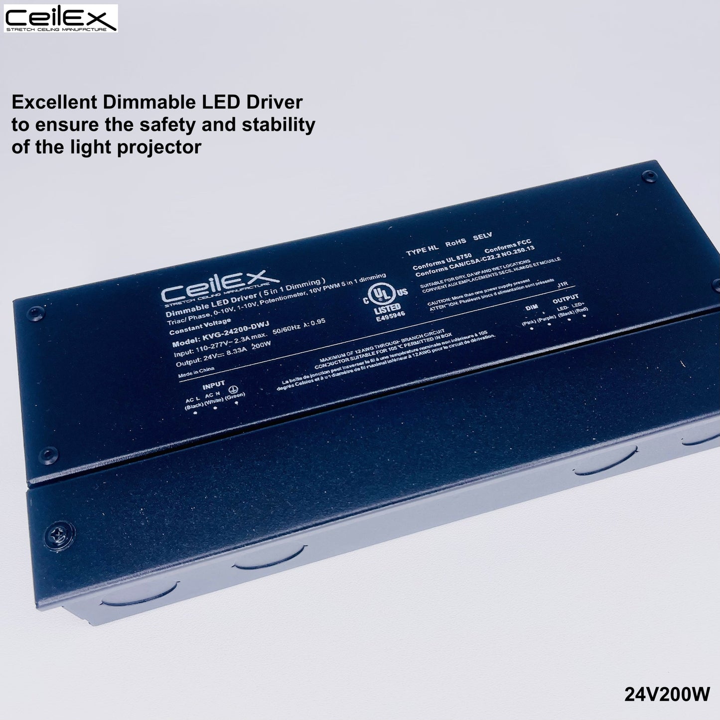 Triac Dimmable LED Driver 24V 200W IP67 UL Listed Compatible with Lutron Dimmer, Transformer for LED Lights, Dimmable Power Supply 5 in 1 Triac/0-10V/1-10V/Potentiometer/10V PWM